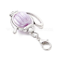 Acrylic Imitation Pearl & Tibetan Silver Alloy Teapot Pendant Decorations&nbsp;HJEW-JM03980