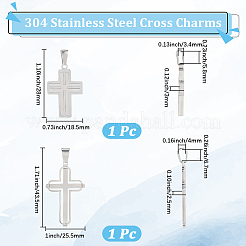 2Pcs 2 Styles 304 Stainless Steel Pendants&nbsp;STAS-BBC0007-71