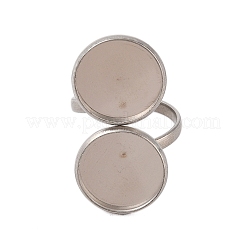 Non-Tarnish 304 Stainless Steel Open Cuff Ring Findings&nbsp;STAS-E124-05K-P