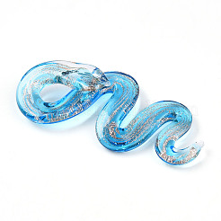 Handmade Gold Sand Lampwork Big Pendants&nbsp;LAMP-T023-11C