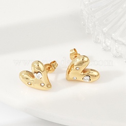 304 Stainless Steel Rhinestone Stud Earrings&nbsp;EJEW-U046-01G