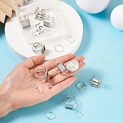 1 Box 9Pcs 304 Stainless Steel Cuff Pad Ring Settings&nbsp;DIY-PJ0001-11