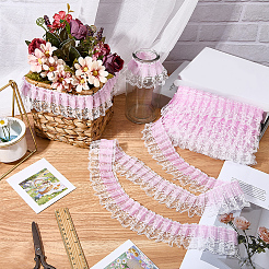10Yards Double Layer Polyester Organza Pleated Lace Trim Ribbons&nbsp;SRIB-GF0001-69