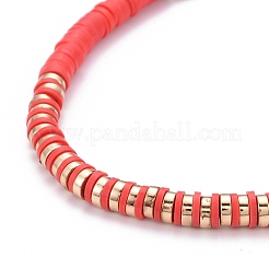 Handmade Polymer Clay Heishi Beads Beaded Necklaces&nbsp;NJEW-JN02901-03