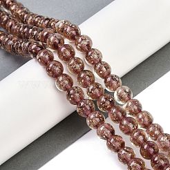 Handmade Gold Sand Lampwork Beads Strands&nbsp;LAMP-P051-L06-10mm