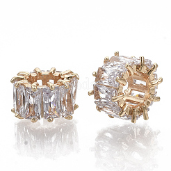 Brass Micro Pave Cubic Zirconia European Beads&nbsp;KK-S354-207-NF