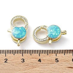 Rack Plating Brass Micro Pave Cubic Zirconia Lobster Claw Clasps&nbsp;KK-C041-03B-G