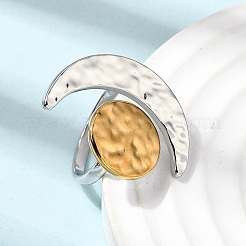 304 Stainless Steel Adjustable Open Cuff Rings for Women&nbsp;RJEW-Z134-02GP