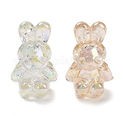 UV Plating Transparent Rainbow Iridescent Acrylic Beads&nbsp;TACR-R001-04A