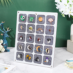 20 Grids Rectangle Felt Wall Mounted Brooch Organizer Display Stands&nbsp;ODIS-WH0038-97