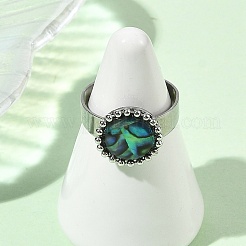 Paua Shell Finger Rings for Women&nbsp;RJEW-JR01101-02