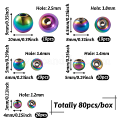 Rack Plating Rainbow Color 304 Stainless Steel Beads&nbsp;FIND-MP0001-07