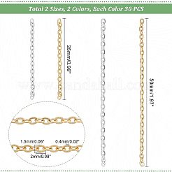 120Pcs 4 Style 304 Stainless Steel Cable Chains&nbsp;CHS-UN0001-18