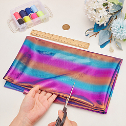 Rainbow Color Polyester Fabric&nbsp;DIY-WH0569-80B
