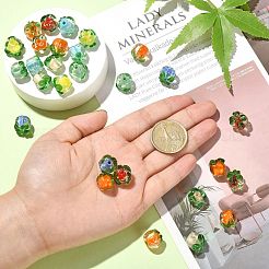 40Pcs 8 Colors Luminous Handmade Lampwork Beads&nbsp;LAMP-CJ0001-80