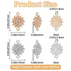 40Pcs 2 Styles Alloy Crystal Rhinestone Connector Charms&nbsp;FIND-SC0025-27