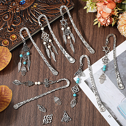 DIY Knot Alloy & Synthetic Turquoise Bookmarks Making Kits&nbsp;DIY-SC0027-59