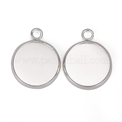 304 Stainless Steel Pendant Cabochon Settings&nbsp;STAS-F191-14S-D