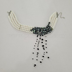 Halloween Acrylic & Plastic Pearl & Glass Gothic Layered Choker Necklaces for Women&nbsp;WGBE0F0-03