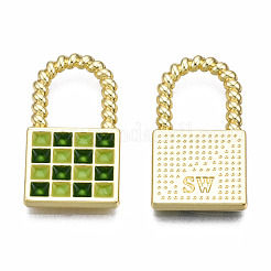 Rack Plating Alloy Checkerboard Pendants&nbsp;PALLOY-S132-255B-RS