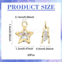 20Pcs Alloy Clear Cubic Zirconia Charms&nbsp;FIND-YW0008-27
