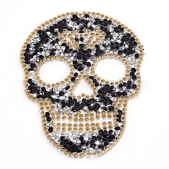 Skull Rhinestone Patches&nbsp;DIY-WH0199-35A