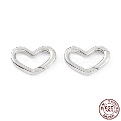 Anti-Tarnish Rhodium Plated 925 Sterling Silver Spring Gate Rings&nbsp;STER-K173-25P