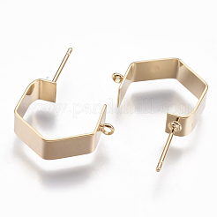 Brass Stud Earring Findings&nbsp;KK-S345-022G