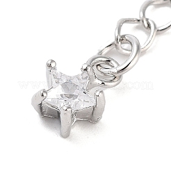 Brass with Cubic Zirconia Chain Extender&nbsp;KK-B102-42P