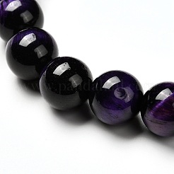 Natural Tiger Eye(Dyed) Beads Stretch Bracelets Set&nbsp;BJEW-JB06653-04