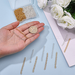 120 Strands 2 Colors 304 Stainless Steel Chain Extender&nbsp;STAS-BM0001-05