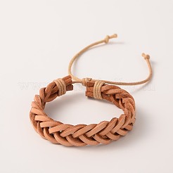 Adjustable Trendy Unisex Casual Style Braided Leather Cord Bracelets&nbsp;BJEW-J112-07