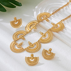 Alloy Fan Shape Stud Earrings & Necklaces & Rings Sets&nbsp;WGD6BDF-01