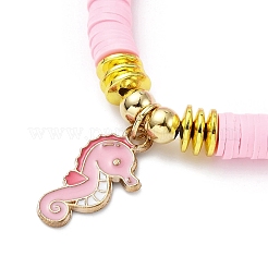 Polymer Clay Heishi Surfer Stretch Bracelet&nbsp;BJEW-JB09702