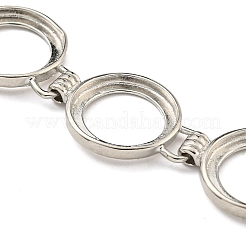 Rack Plating Brass Flat Round Link Bracelet Making with Tray&nbsp;BJEW-A010-03B-P