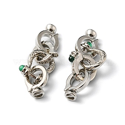 Rack Plating Brass Micro Pave Cubic Zirconia Fold Over Clasps&nbsp;KK-P235-13P