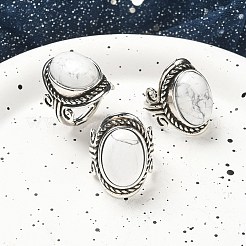 Natural & Synthetic Gemstone Adjustable Rings&nbsp;RJEW-I108-01AS