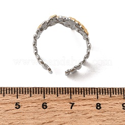 304 Stainless Steel Open Cuff Rings for Women&nbsp;RJEW-K316-01GP