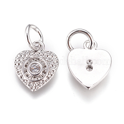 Brass Micro Pave Cubic Zirconia Charms&nbsp;KK-D159-02P