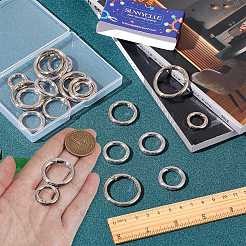 32Pcs 4 Styles Zinc Alloy Spring Gate Rings&nbsp;FIND-SC0005-23