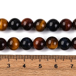 Natural Tiger Eye Beads Strands&nbsp;G-L446-02-8mm