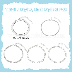10Pcs Bohemian Style Alloy Chain Bracelets Kit for Women&nbsp;BJEW-UN0001-68P