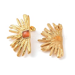304 Stainless Steel Stud Cat Eye Earrings for Women&nbsp;EJEW-E313-05G-02