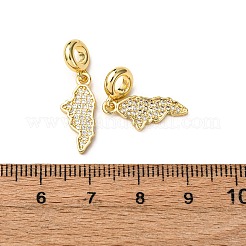 Brass Micro Pave Clear Cubic Zirconia European Dangle Charms&nbsp;KK-A265-07G