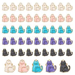 50Pcs 5 Colors Alloy Enamel Pendants&nbsp;ENAM-SZ0002-86