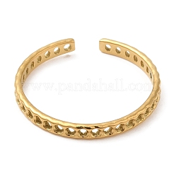 304 Stainless Steel Hollow Round Open Cuff Rings for Women&nbsp;STAS-D085-19G