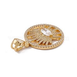 Brass Micro Pave Clear Cubic Zirconia Pendants&nbsp;KK-G439-04G
