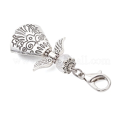 3Pcs Tibetan Style Alloy & Glass Angel Pendant Decorations&nbsp;HJEW-JM03959
