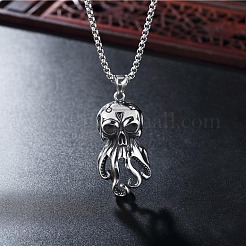 Octopus Skull Alloy Pendant 667 Stainless Steel Box Chain Necklaces for Men&nbsp;FS-WGDB212-01