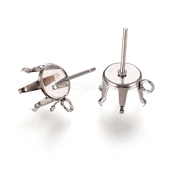 Non-Tarnish 304 Stainless Steel Post Stud Earring Settings&nbsp;STAS-L238-026A-P